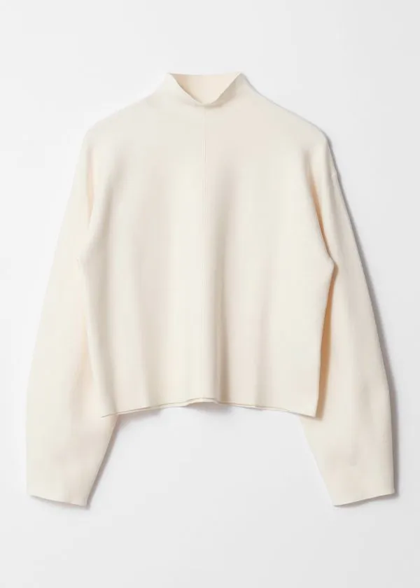 and Other Stories MockNeck DoubleKnit Jumper Ivory Women Knitwear