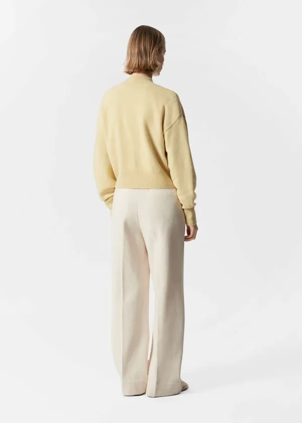 and Other Stories Mock Neck Jumper Light Yellow Women Knitwear