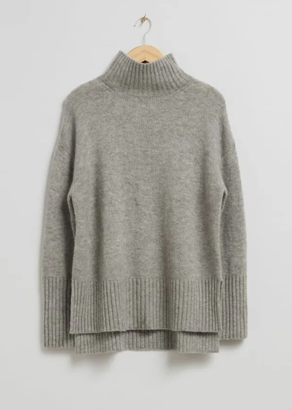 and Other Stories MockNeck Knit Jumper Mole Melange Women Knitwear