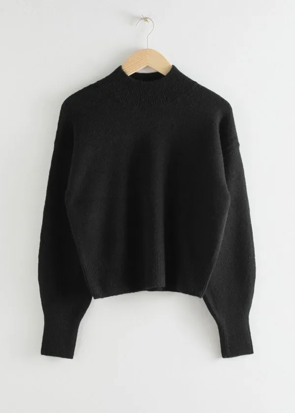 and Other Stories MockNeck Sweater Black Women Knitwear