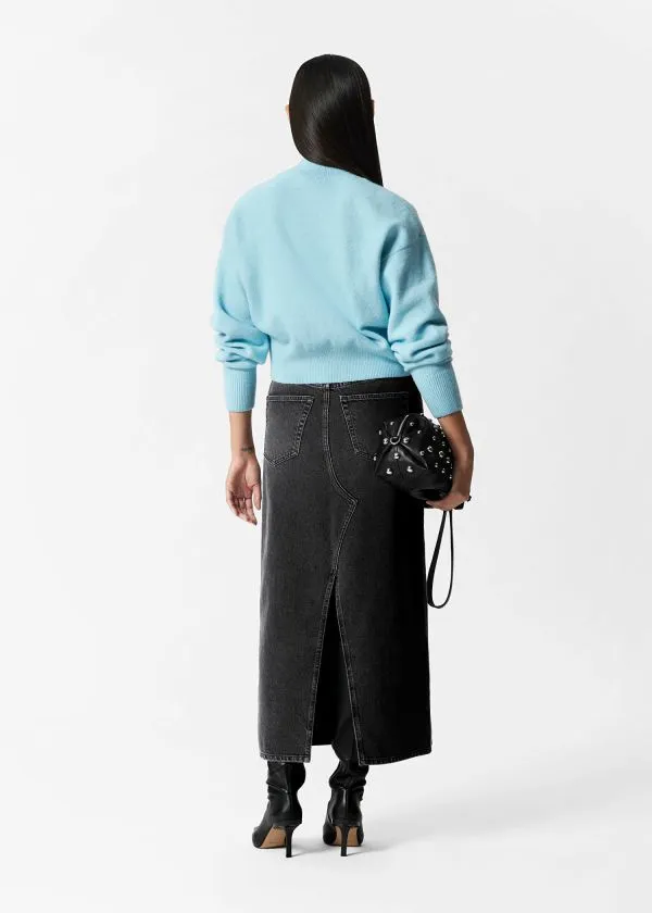 and Other Stories MockNeck Sweater Blue Women Knitwear