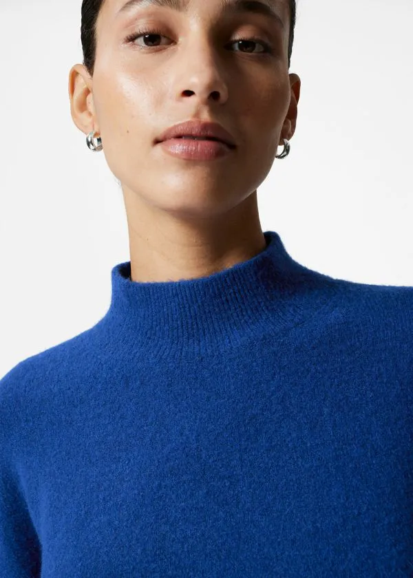 and Other Stories MockNeck Sweater Royal Blue Women Knitwear