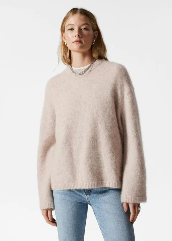 and Other Stories MohairBlend Jumper Beige Women Knitwear