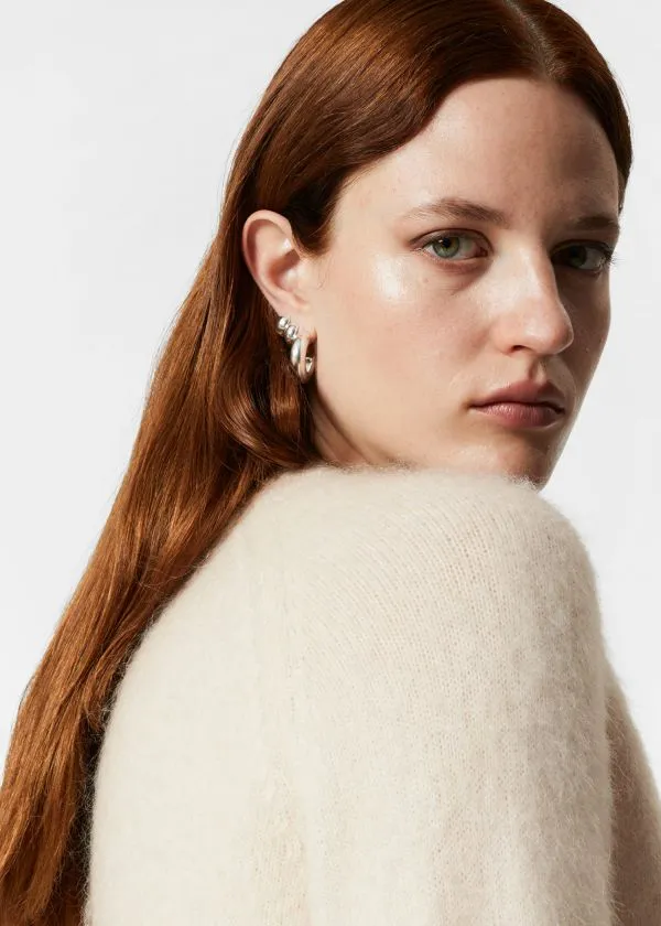 and Other Stories MohairBlend Knit Cardigan Cream Women Knitwear