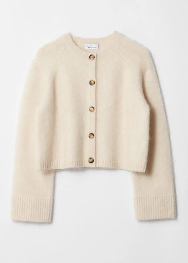 and Other Stories MohairBlend Knit Cardigan Cream Women Knitwear