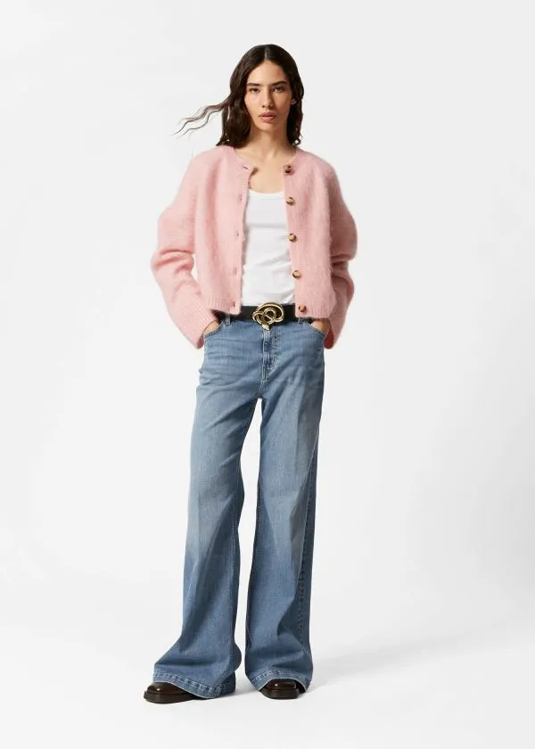 and Other Stories MohairBlend Knit Cardigan Peach Women Knitwear