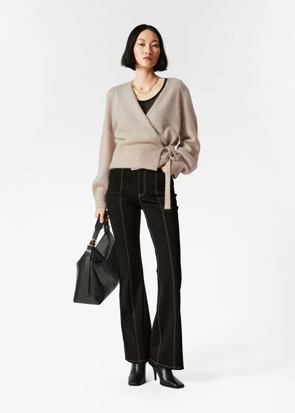 and Other Stories MohairBlend Knitted Wrap Cardigan Beige Women Knitwear