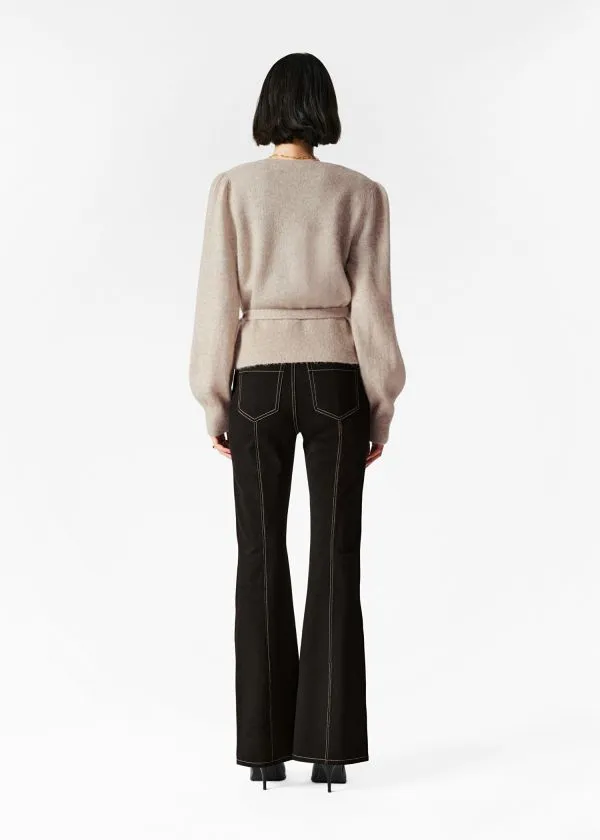 and Other Stories MohairBlend Knitted Wrap Cardigan Beige Women Knitwear