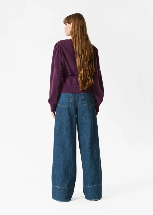 and Other Stories MohairBlend Knitted Wrap Cardigan Plum Women Knitwear