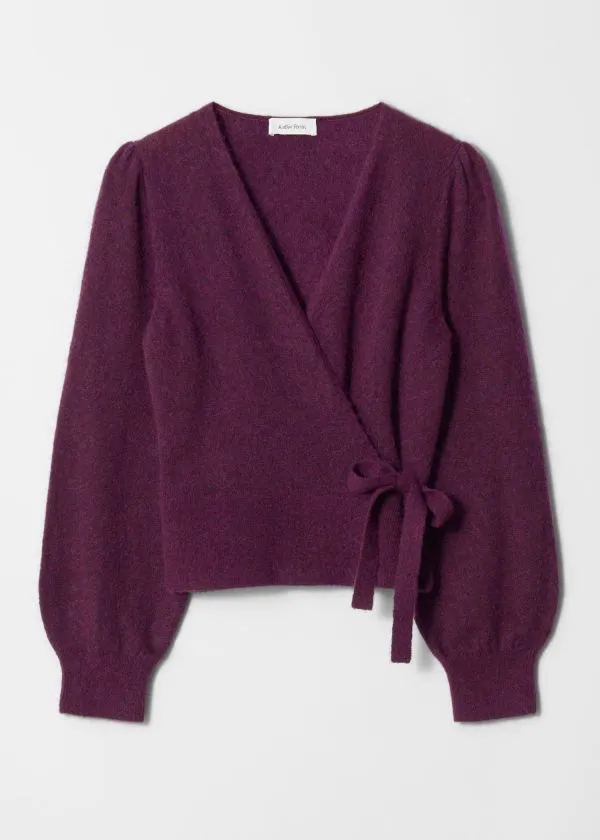 and Other Stories MohairBlend Knitted Wrap Cardigan Plum Women Knitwear