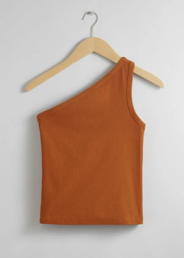 and Other Stories OneShoulder Tank Top Brown Women Tops and Tshirts