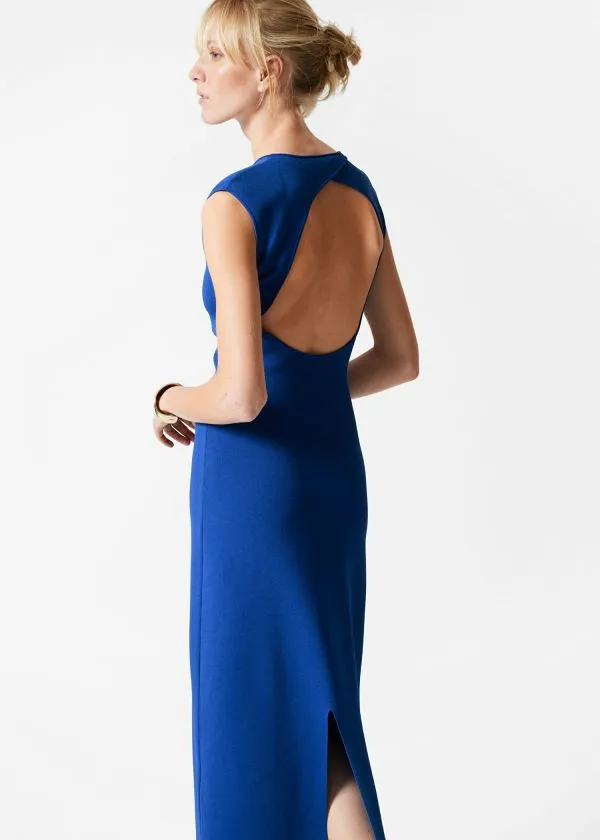 and Other Stories OpenBack Midi Dress Blue Women Dresses