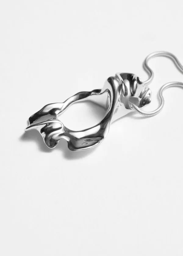 and Other Stories OrganicShaped Silver Necklace Silver Women Necklaces
