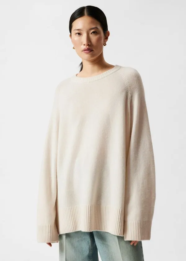 and Other Stories Oversized Cashmere Jumper Cream Women Knitwear