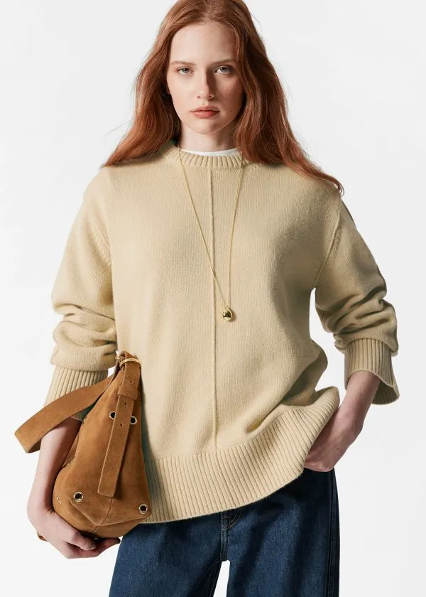 and Other Stories Oversized Knit Jumper Yellow Women Knitwear
