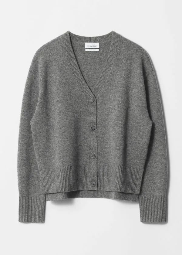 and Other Stories Oversized Merino Knit Cardigan Grey Women Knitwear