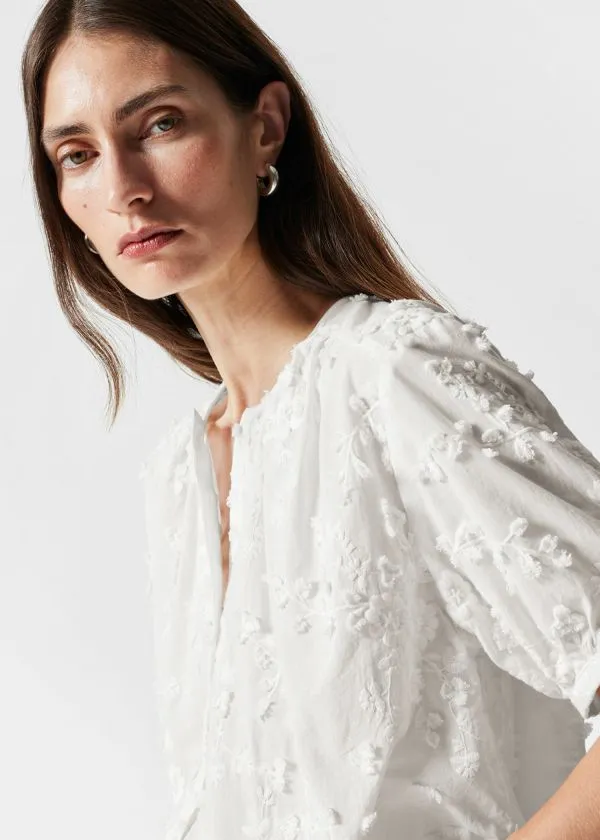 and Other Stories Oversized PuffSleeve Blouse White Women Blouses and Shirts
