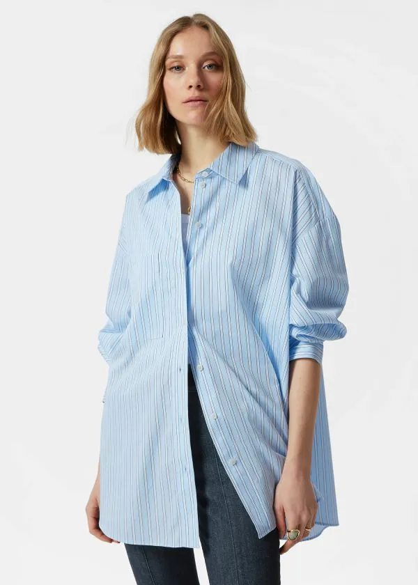 and Other Stories Oversized Shirt Light Blue Stripes Women Blouses and Shirts and Other Stories Oversized Shirt Light Blue Stripes Women Blouses and Shirts
