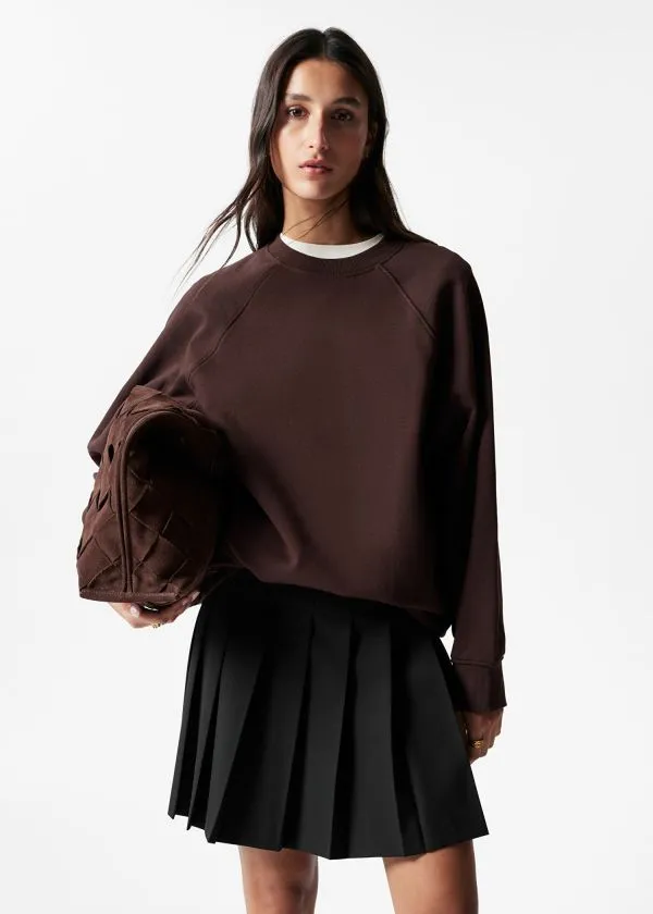 and Other Stories Oversized Sweatshirt Brown Women Tops and Tshirts