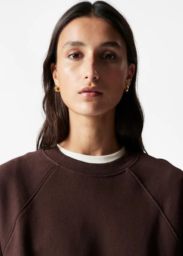 and Other Stories Oversized Sweatshirt Brown Women Tops and Tshirts