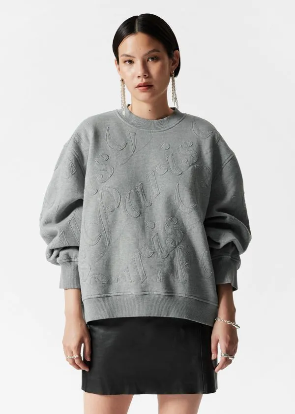 and Other Stories Oversized Sweatshirt Grey Melange Women Tops and Tshirts