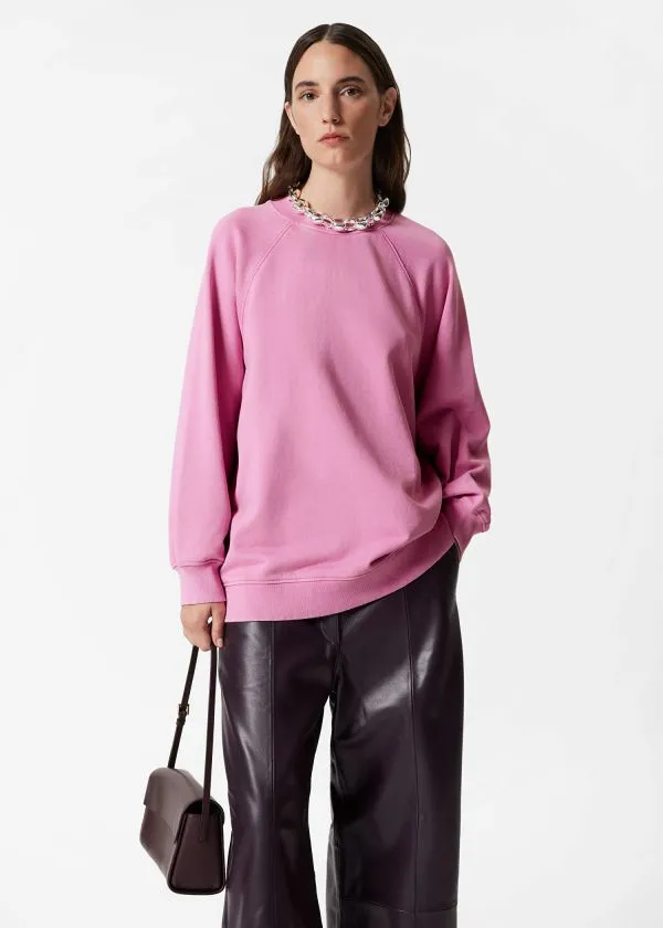 and Other Stories Oversized Sweatshirt Washed Pink Women Tops and Tshirts
