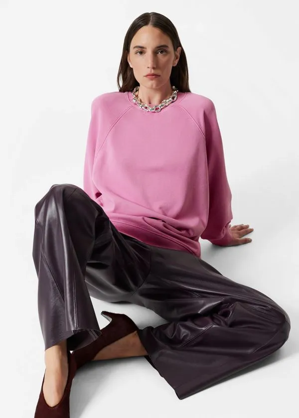 and Other Stories Oversized Sweatshirt Washed Pink Women Tops and Tshirts