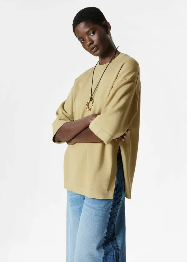 and Other Stories Oversized TShirt Mustard Women Tops and Tshirts