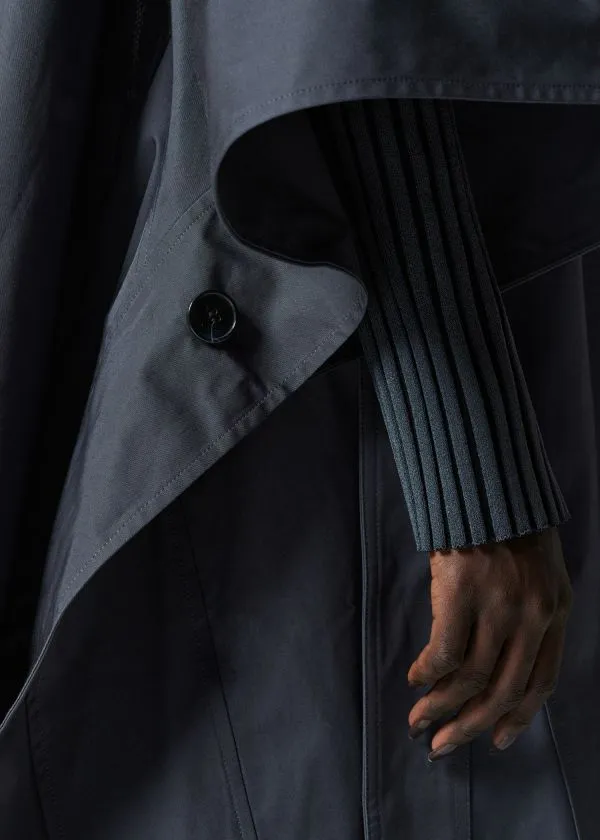 and Other Stories Oversized Trenchcoat Cape Navy Women Jackets and Coats