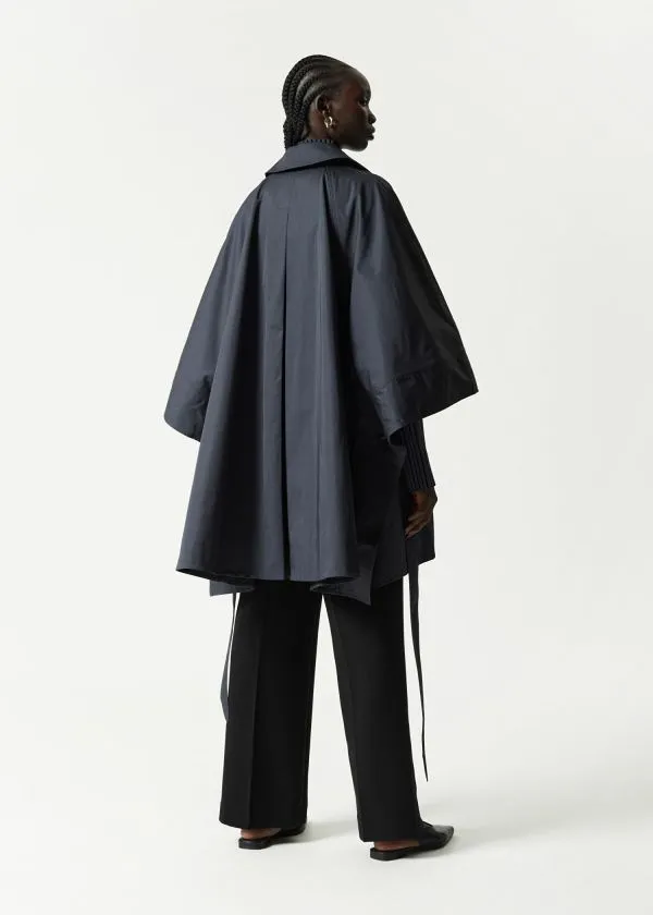 and Other Stories Oversized Trenchcoat Cape Navy Women Jackets and Coats