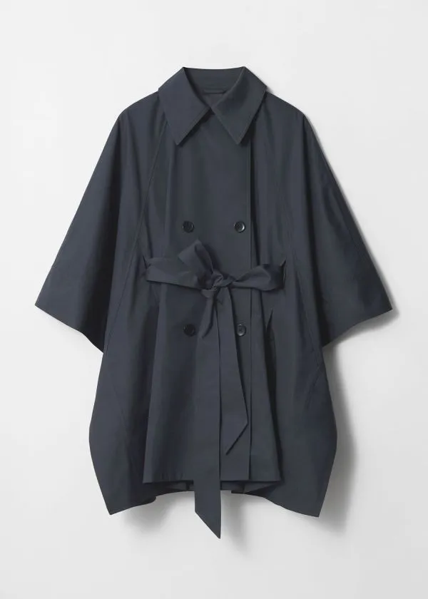and Other Stories Oversized Trenchcoat Cape Navy Women Jackets and Coats