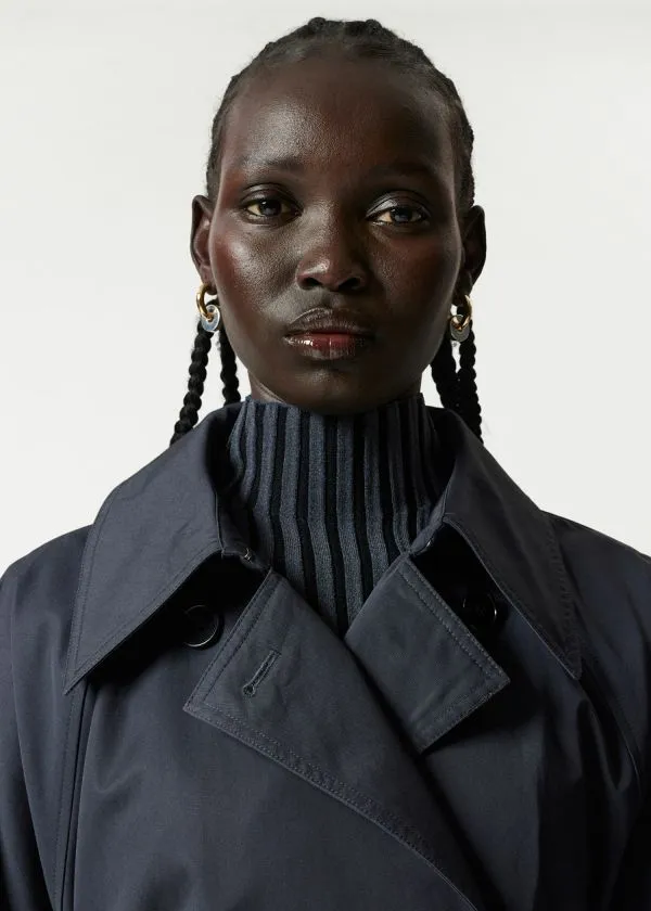 and Other Stories Oversized Trenchcoat Cape Navy Women Jackets and Coats