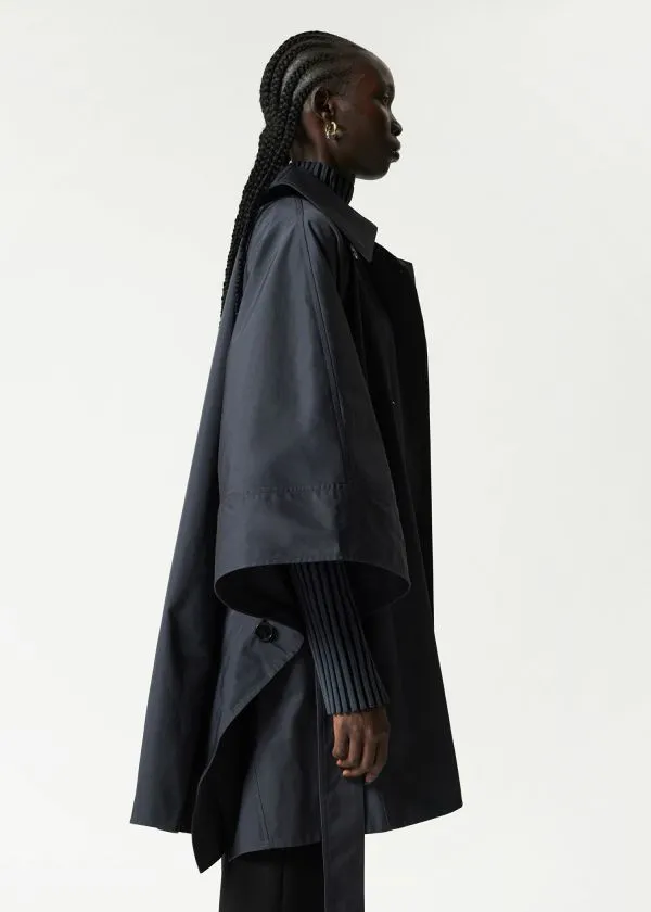 and Other Stories Oversized Trenchcoat Cape Navy Women Jackets and Coats