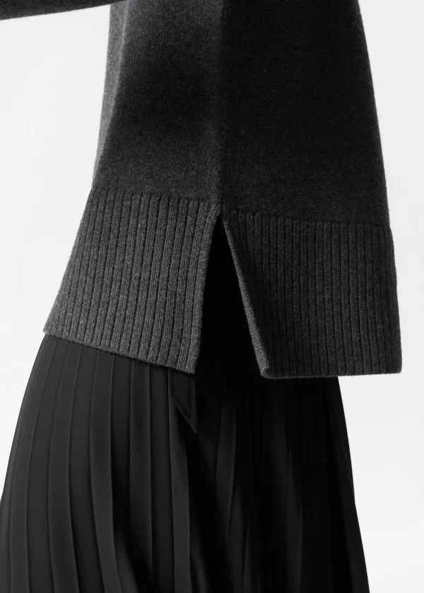 and Other Stories Oversized Turtleneck Wool Jumper Black Women Knitwear