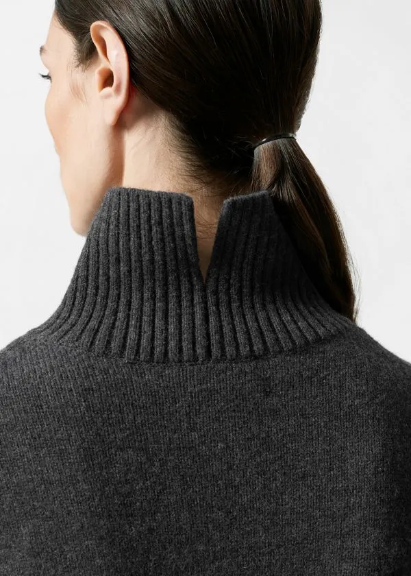and Other Stories Oversized Turtleneck Wool Jumper Black Women Knitwear