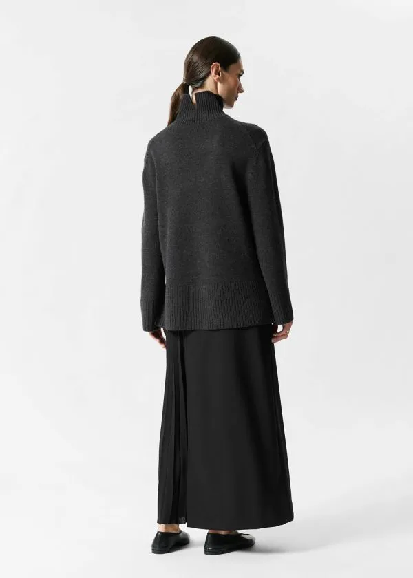and Other Stories Oversized Turtleneck Wool Jumper Black Women Knitwear