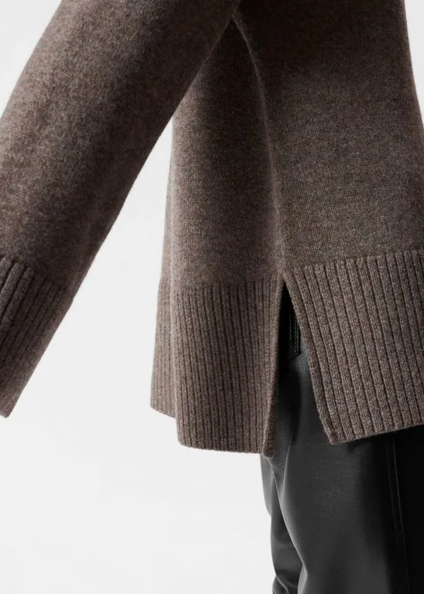 and Other Stories Oversized Turtleneck Wool Jumper Dark Mole Women Knitwear