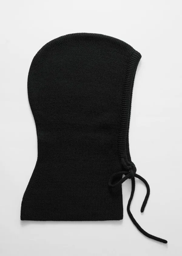 and Other Stories Oversized Wool Balaclava Black Women Headwear