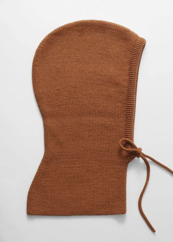 and Other Stories Oversized Wool Balaclava Brown Women Headwear
