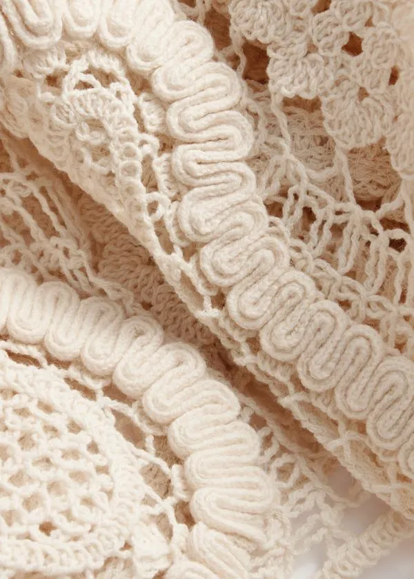 and Other Stories PaisleyCrochet Blouse Beige Women Tops and Tshirts