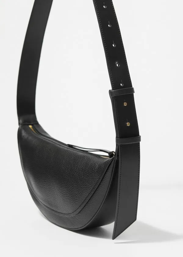 and Other Stories Paneled Leather Bag Black Women Shoulder Bags