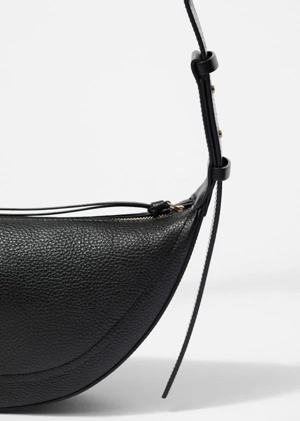 and Other Stories Paneled Leather Bag Black Women Shoulder Bags
