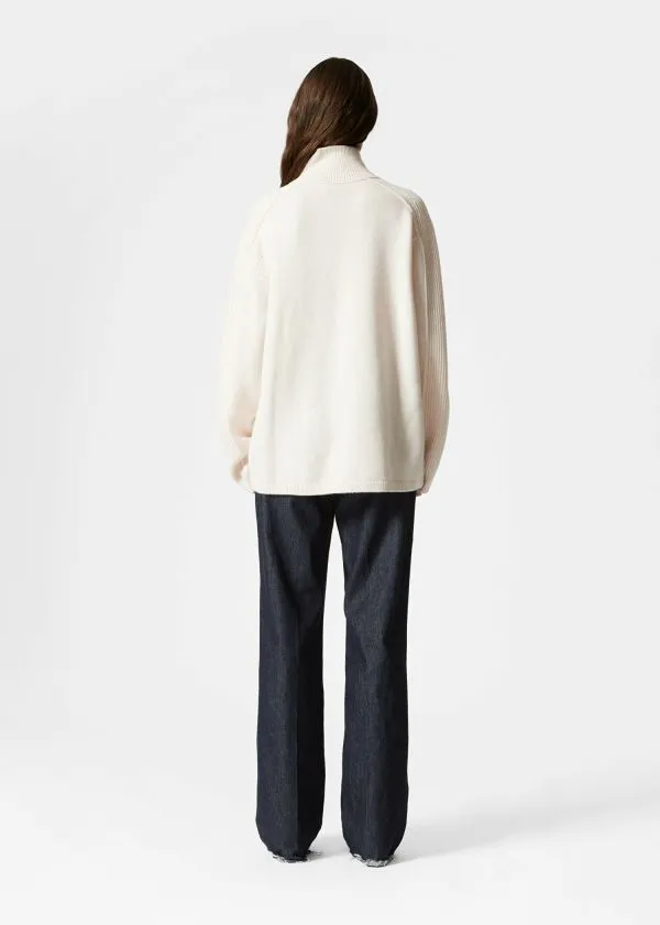 and Other Stories Panelled Wool Turtleneck Jumper White Women Knitwear and Other Stories Panelled Wool Turtleneck Jumper White Women Knitwear