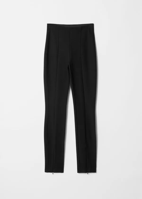 and Other Stories Panelled ZipCuff Leggings Black Women Trousers and Other Stories Panelled ZipCuff Leggings Black Women Trousers