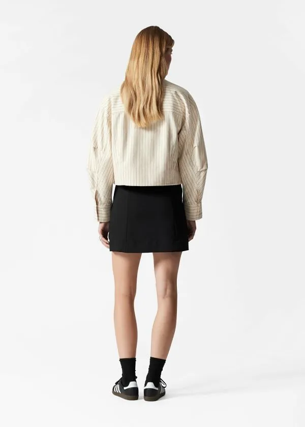 and Other Stories PatchPocket Jacket Cream Pinstripe Women Jackets and Coats