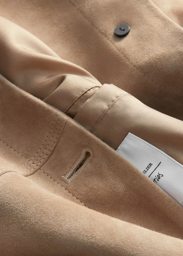 and Other Stories PatchPocket Leather Jacket Beige Women Jackets and Coats