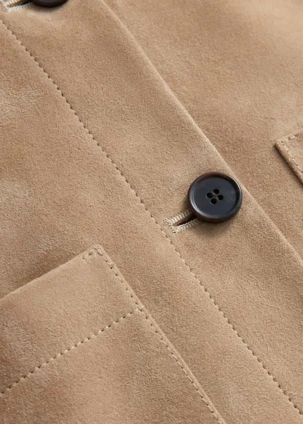 and Other Stories PatchPocket Leather Jacket Beige Women Jackets and Coats