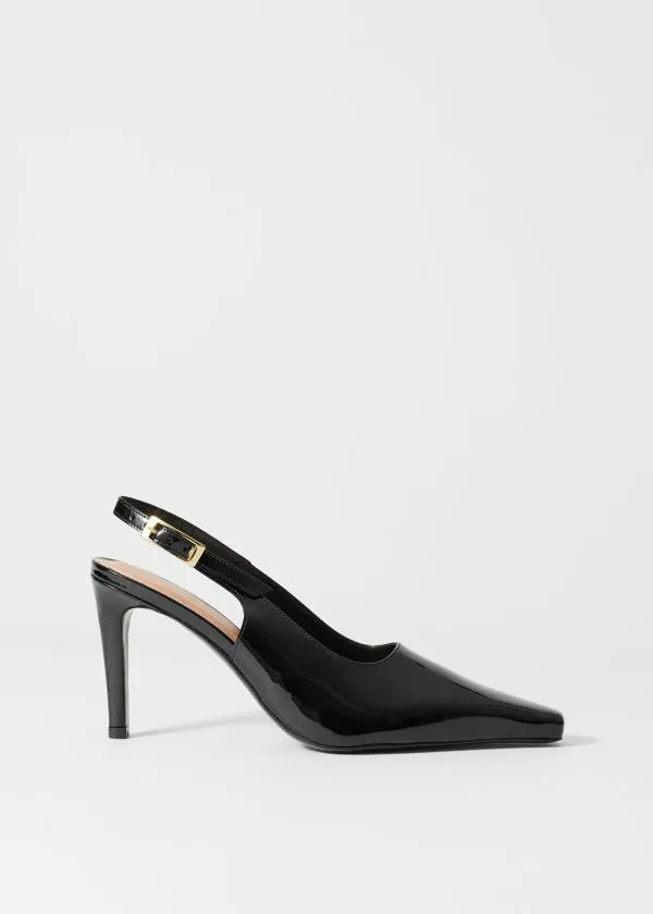 and Other Stories Patent Leather Slingback Pumps Black Women Pumps