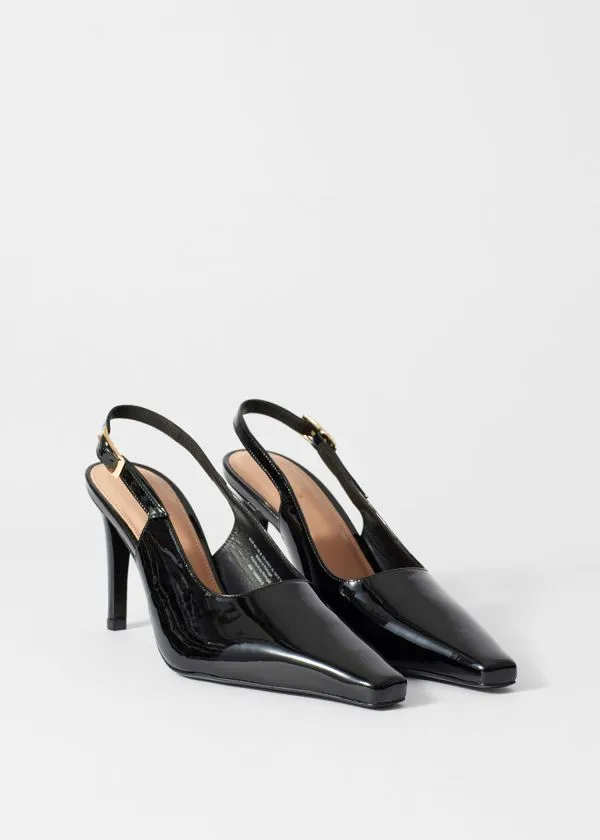 and Other Stories Patent Leather Slingback Pumps Black Women Pumps