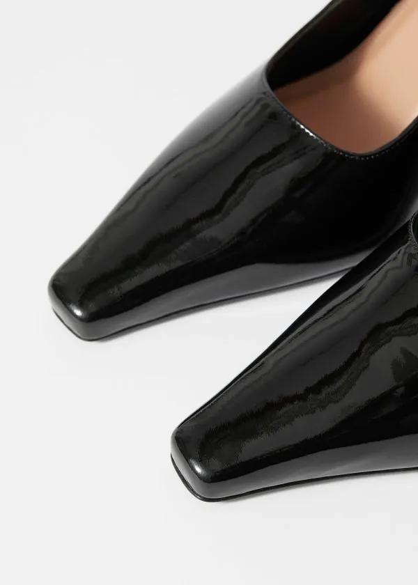 and Other Stories Patent Leather Slingback Pumps Black Women Pumps